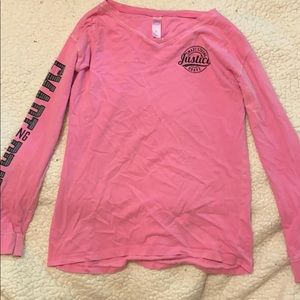 Justice hot pink long sleeve